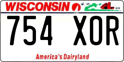 WI license plate 754XOR