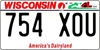 WI license plate 754XOU