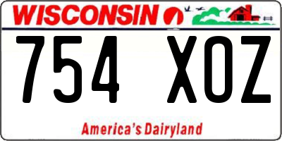 WI license plate 754XOZ