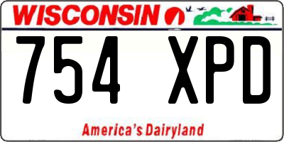 WI license plate 754XPD