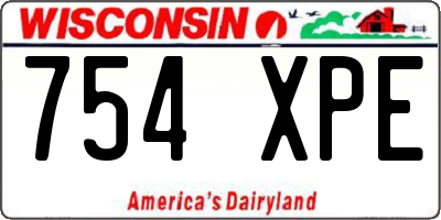 WI license plate 754XPE