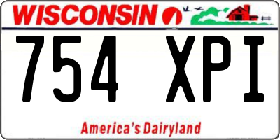 WI license plate 754XPI