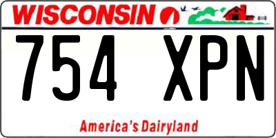WI license plate 754XPN