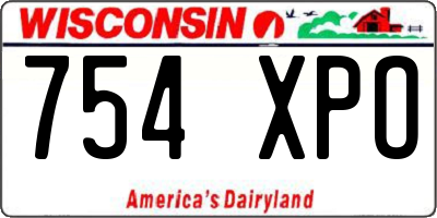 WI license plate 754XPO