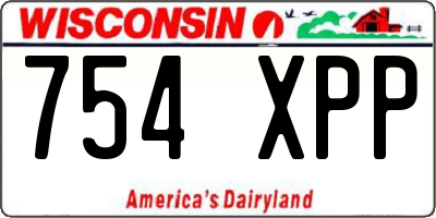 WI license plate 754XPP