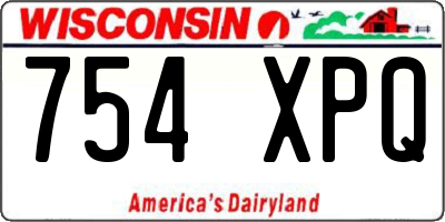 WI license plate 754XPQ