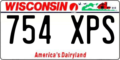 WI license plate 754XPS