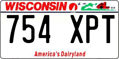 WI license plate 754XPT