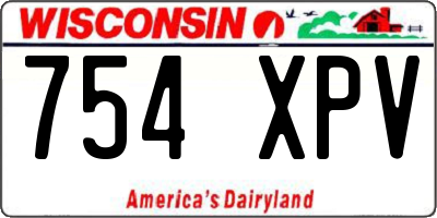 WI license plate 754XPV