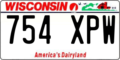 WI license plate 754XPW