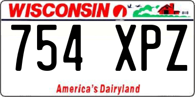 WI license plate 754XPZ