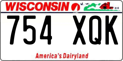 WI license plate 754XQK