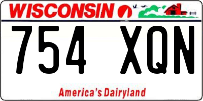 WI license plate 754XQN