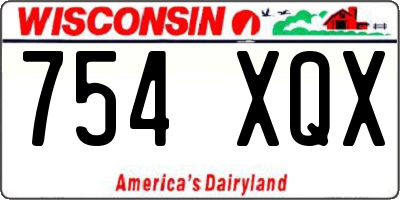 WI license plate 754XQX