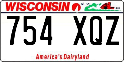 WI license plate 754XQZ
