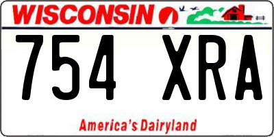 WI license plate 754XRA