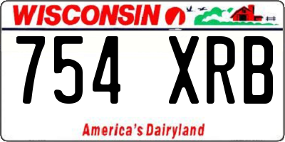 WI license plate 754XRB