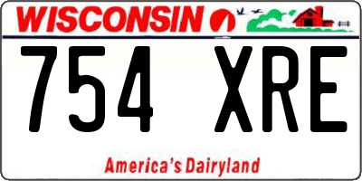 WI license plate 754XRE