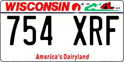 WI license plate 754XRF