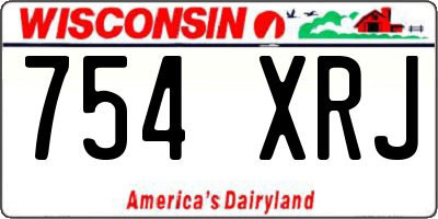 WI license plate 754XRJ