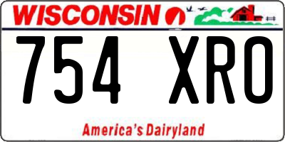 WI license plate 754XRO