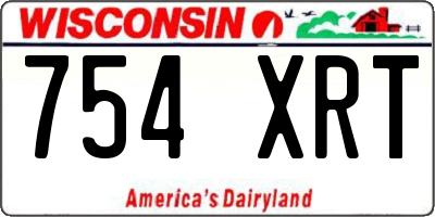 WI license plate 754XRT
