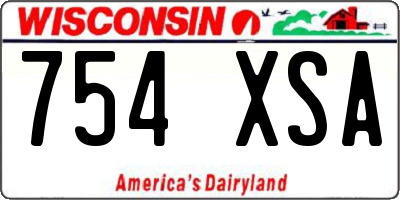WI license plate 754XSA