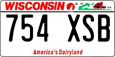 WI license plate 754XSB