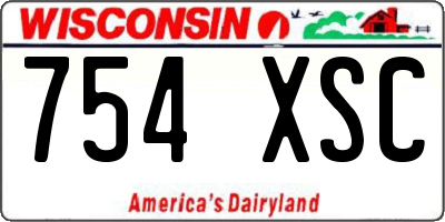 WI license plate 754XSC