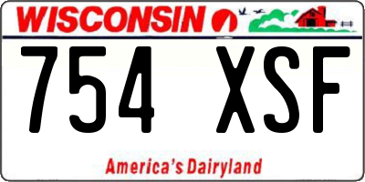 WI license plate 754XSF