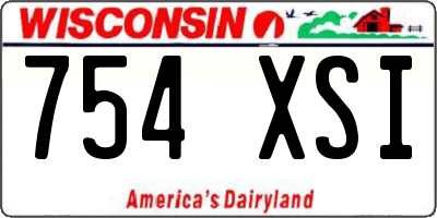 WI license plate 754XSI