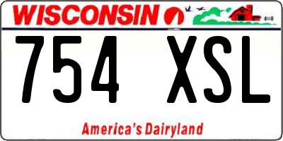 WI license plate 754XSL
