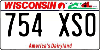 WI license plate 754XSO