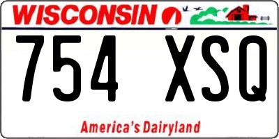 WI license plate 754XSQ