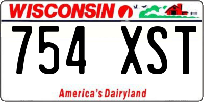 WI license plate 754XST