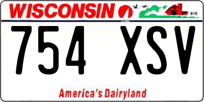 WI license plate 754XSV