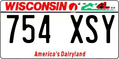 WI license plate 754XSY