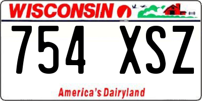 WI license plate 754XSZ
