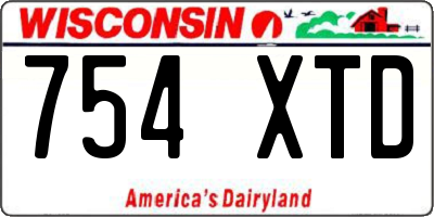 WI license plate 754XTD