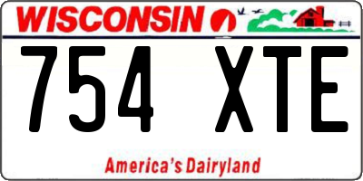 WI license plate 754XTE