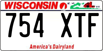 WI license plate 754XTF