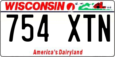 WI license plate 754XTN
