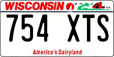 WI license plate 754XTS