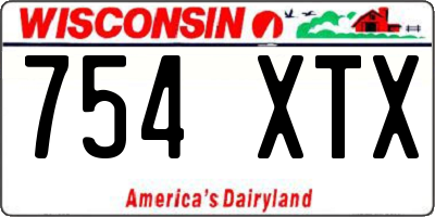 WI license plate 754XTX
