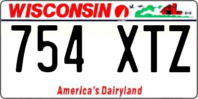 WI license plate 754XTZ