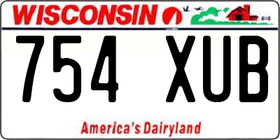 WI license plate 754XUB