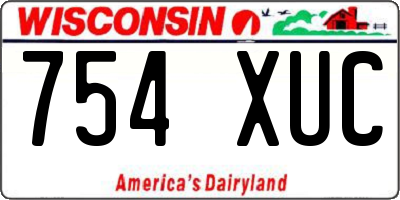 WI license plate 754XUC
