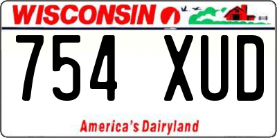 WI license plate 754XUD