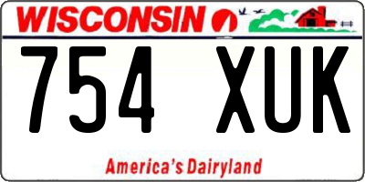 WI license plate 754XUK