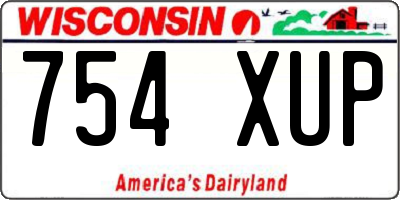 WI license plate 754XUP